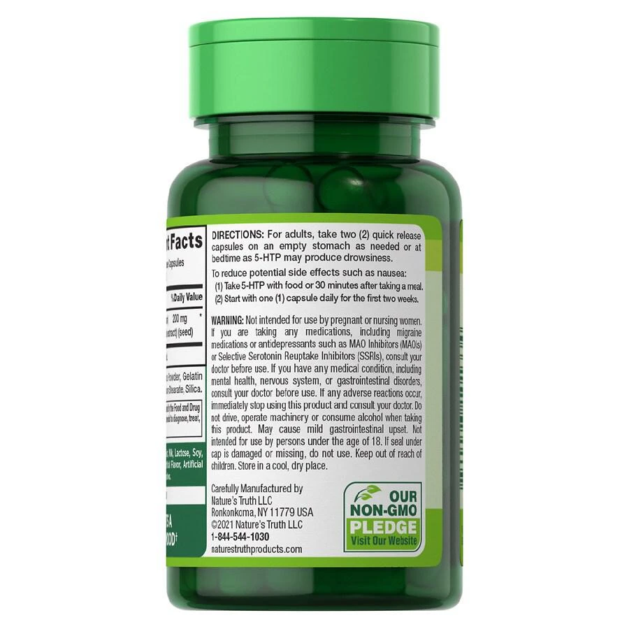 商品Nature's Truth|5-HTP (5-Hydroxytryptophan) 200 mg, Capsules,价格¥112,第2张图片详细描述