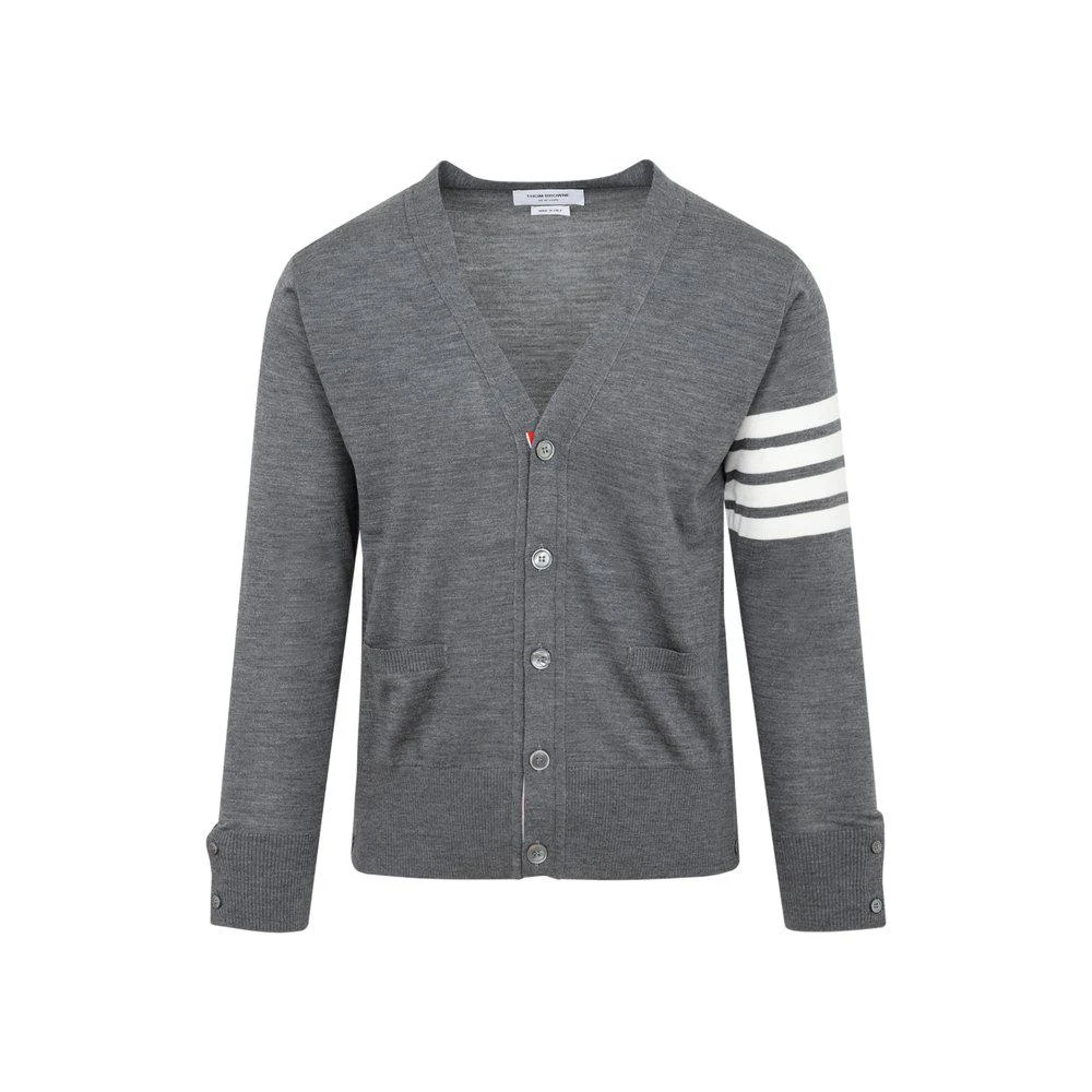 商品Thom Browne|Thom Browne 4-Bar V-Neck Cardigan,价格¥6261,第1张图片