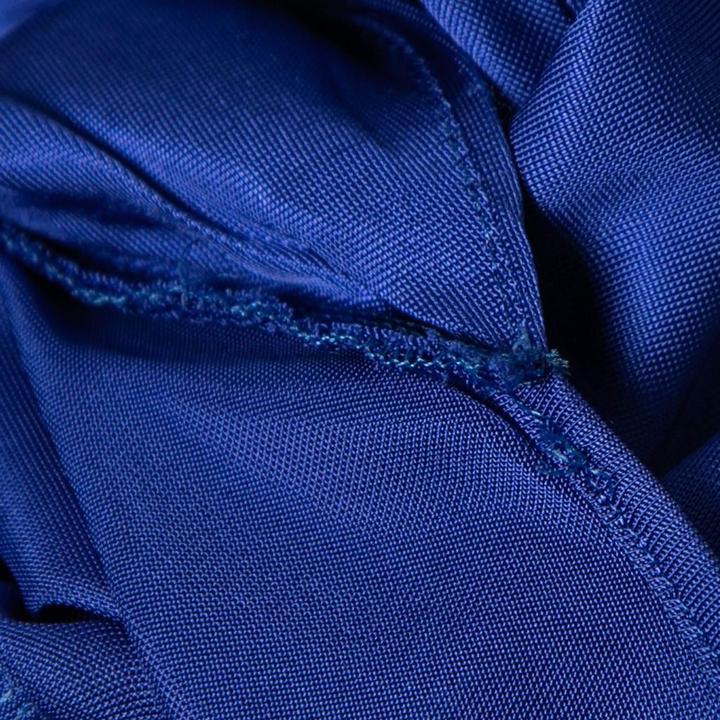 Emilio Pucci Blue Jersey Wrap Effect Pleated Blouse M商品第4张图片规格展示