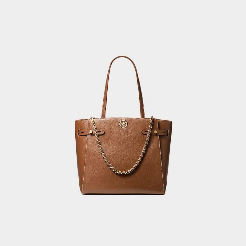 商品[国内直发] Michael Kors|MK 女包 迈克尔·科尔斯 MICHAEL KORS CARMEN系列女士荔枝纹托特手提包30S1GNMT3L LUGGAGE 棕色 常规,价格¥1970,第1张图片