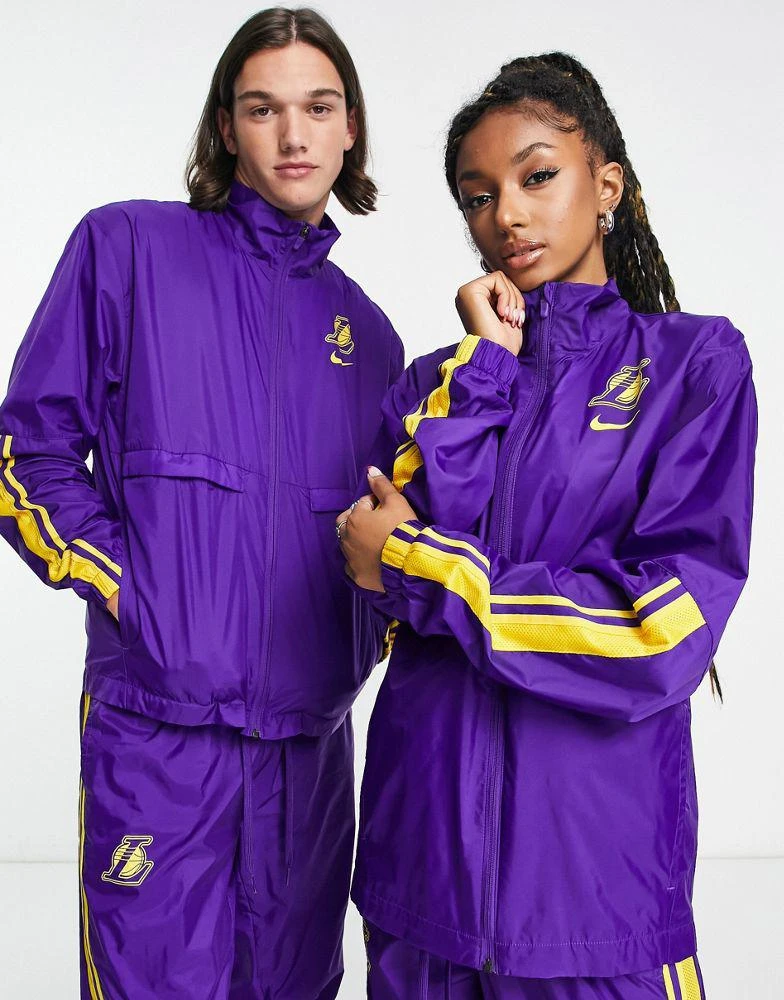 商品NIKE|Nike Basketball NBA LA Lakers unisex full tracksuit in purple,价格¥814,第2张图片详细描述