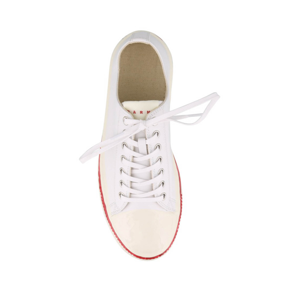MARNI 女士白色带徽标字样的皮革系带运动鞋 SNZW006802-P3350-ZI526商品第4张图片规格展示