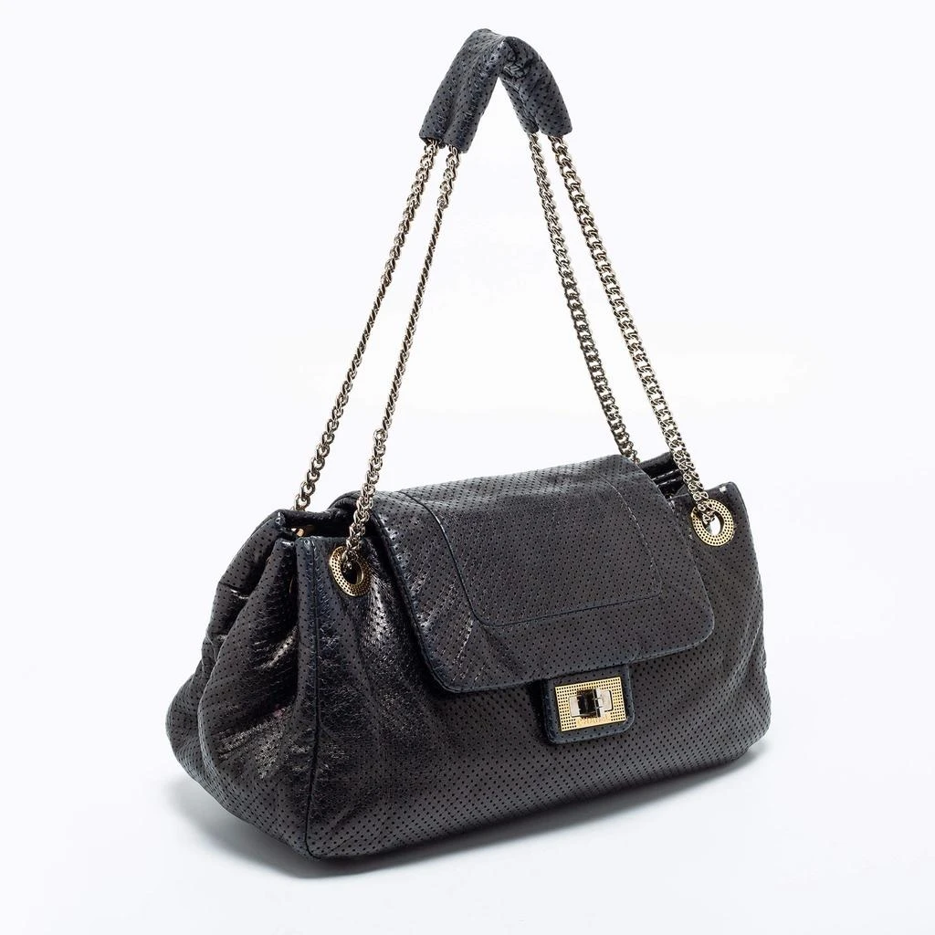 商品[二手商品] Chanel|Chanel Black Perforated Leather Accordion Flap Shoulder Bag,价格¥7102,第3张图片详细描述