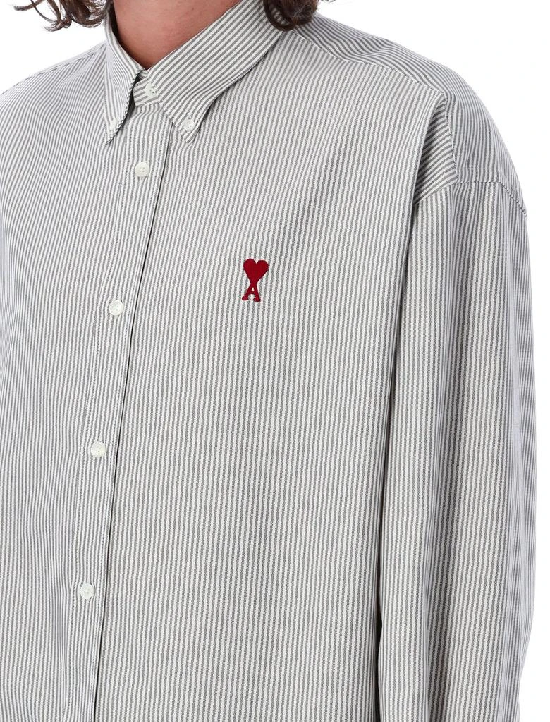 AMI Paris Logo Embroidered Stripe Detailed Shirt 商品