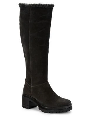 商品Charles David|Collateral Faux Fur-Lined Suede Knee-High Boots,价格¥240,第2张图片详细描述