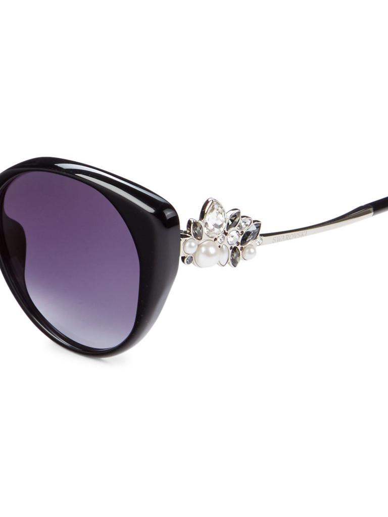 商品Swarovski|54MM Crystal & Faux Pearl-Embellished Cat Eye Sunglasses,价格¥444,第5张图片详细描述