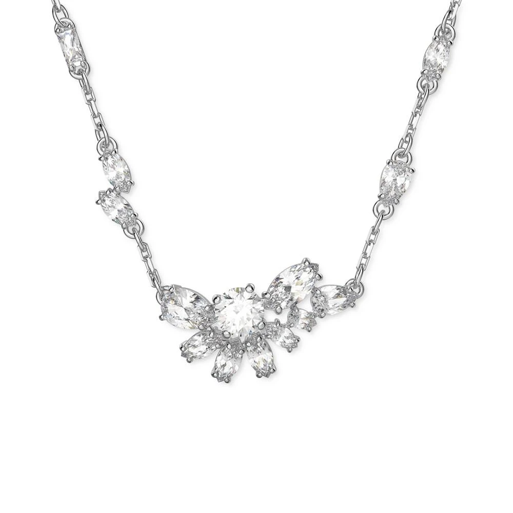 商品Swarovski|Silver-Tone Gema Crystal Pendant Necklace, 14-1/8" + 2" extender,价格¥989,第1张图片