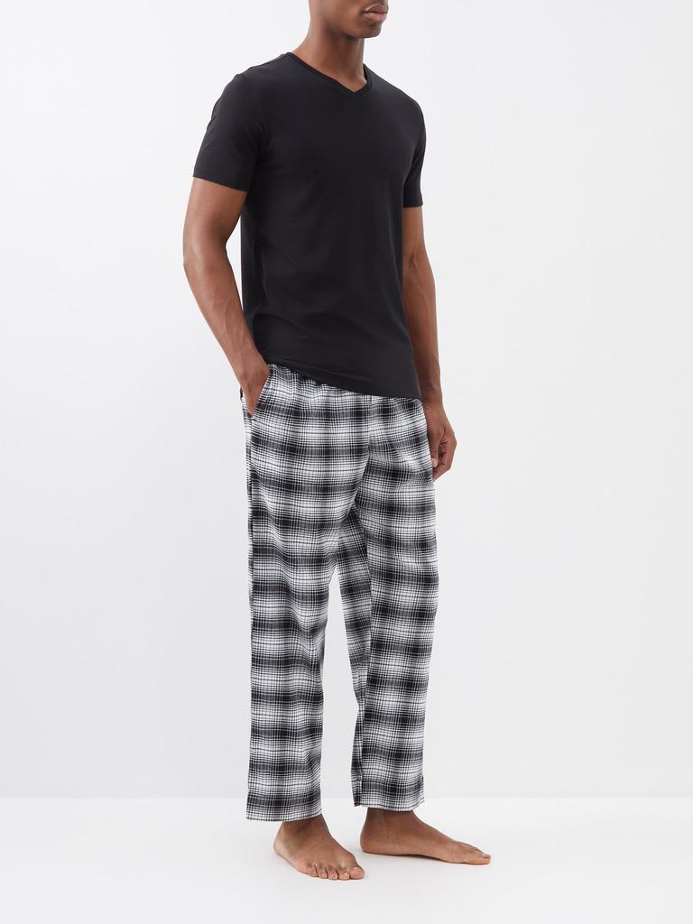 Check cotton-blend pyjama trousers商品第2张图片规格展示