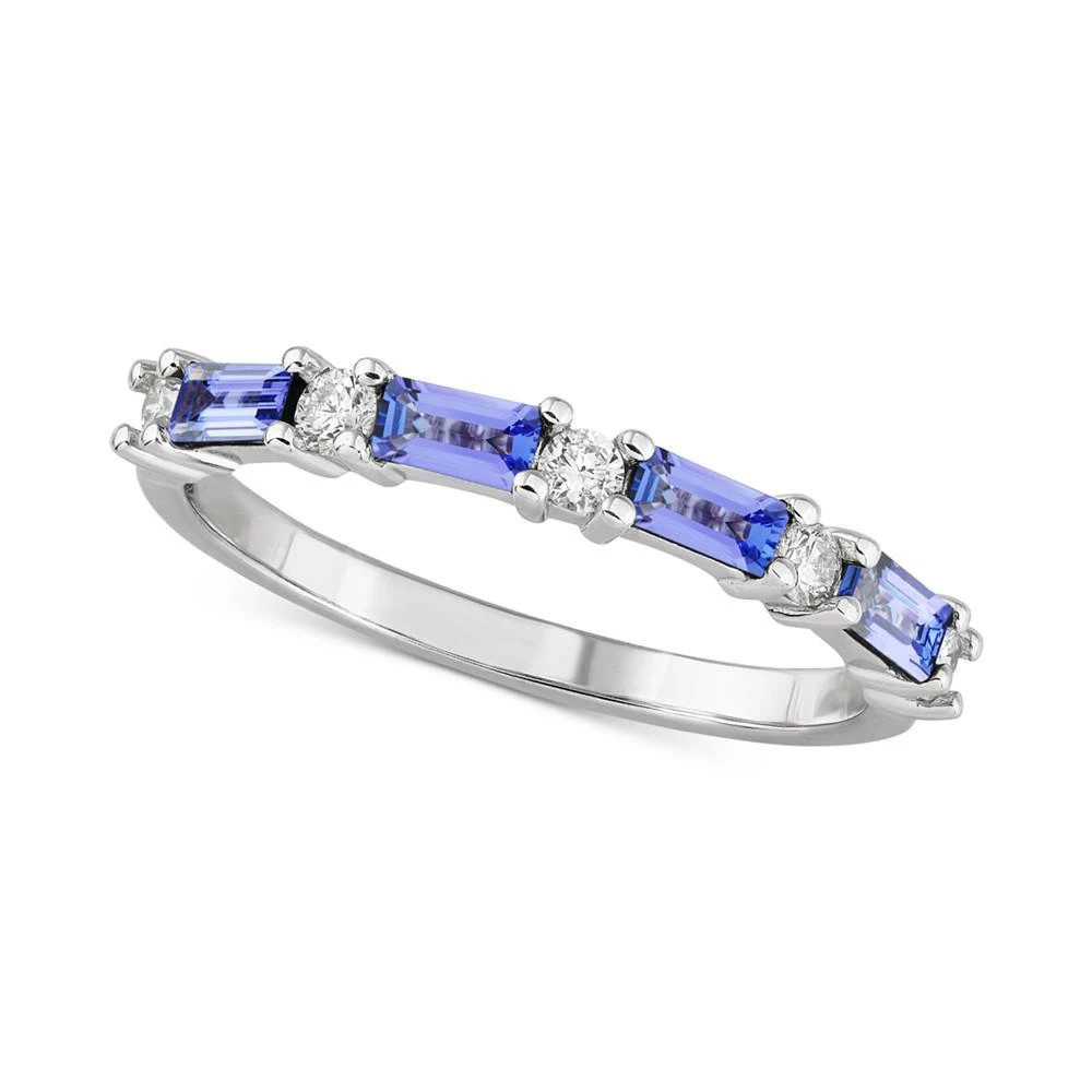 商品Macy's|Tanzanite (1/2 ct. t.w.) & Diamond (1/5 ct. t.w.) Band in 14k White Gold,价格¥4220,第1张图片