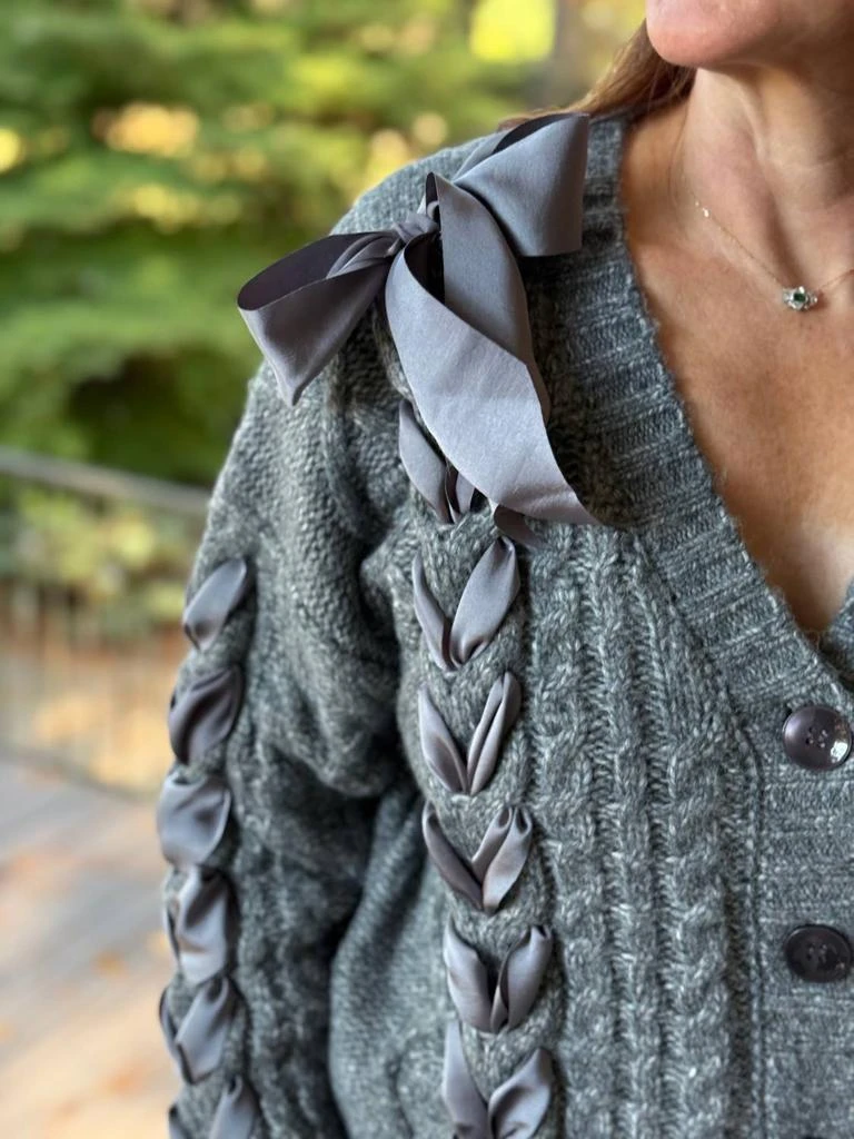 商品Moon River|Maxene Cardi Sweater In Heather Grey,价格¥459,第2张图片详细描述