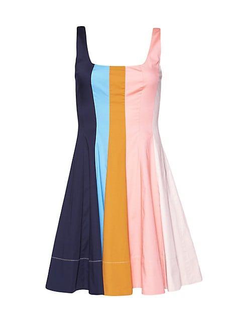 商品Staud|Wells Stripe Fit & Flare Minidress,价格¥760,第1张图片