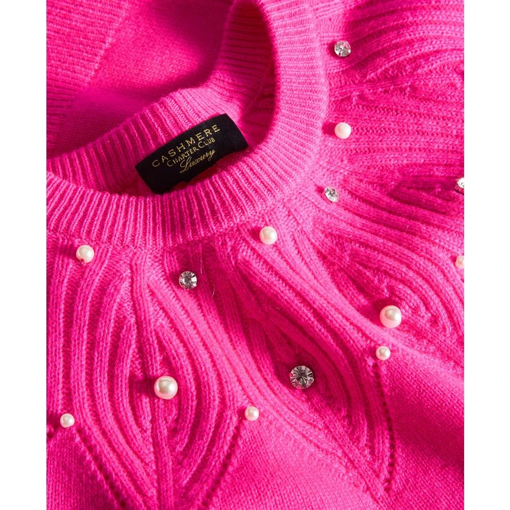 商品Charter Club|Women's 100% Cashmere Embellished Crewneck Sweater, Created for Macy's,价格¥690,第4张图片详细描述