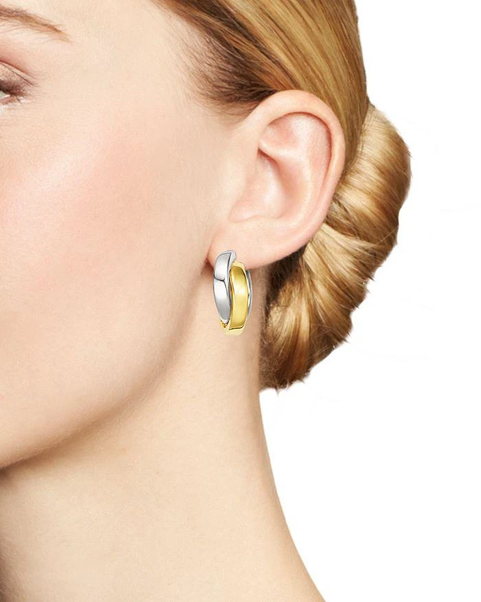 商品Bloomingdale's|14K Yellow and White Gold Bold Dual Hoop Earrings - Exclusive,价格¥8319,第2张图片详细描述