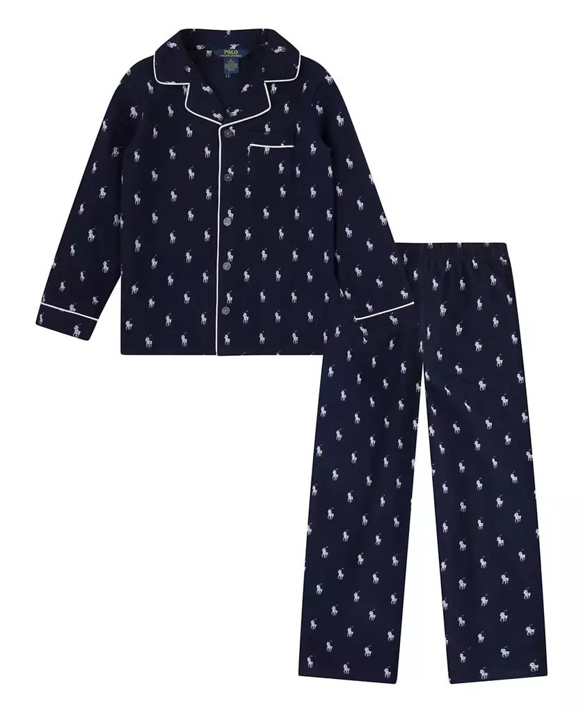 商品Ralph Lauren|Boys 8-20 2-Piece Woven Long-Sleeve Shirt and Pant Pajamas Set,价格¥308,第1张图片