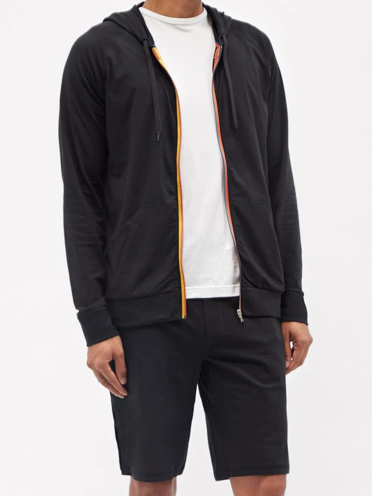 Logo-patch zipped cotton hooded sweatshirt 商品