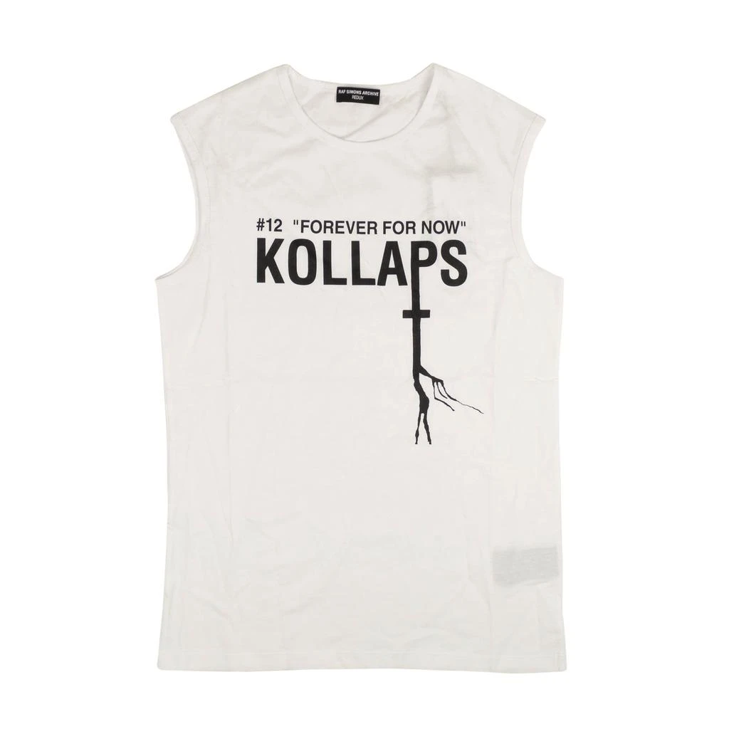 商品RAF SIMONS|Raf Simons Sleeveless Slim Fit Kollaps Print Tank Top - White,价格¥812,第1张图片