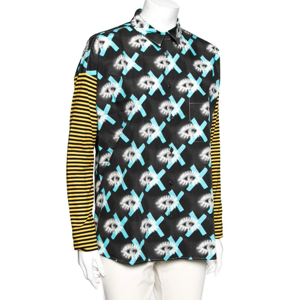 商品[二手商品] Prada|Prada Multicolor Cotton Printed Pocket Detail Button Front Shirt M ,价格¥908,第2张图片详细描述