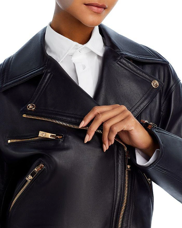 商品Versace|Plonge Leather Moto Jacket,价格¥20160,第4张图片详细描述
