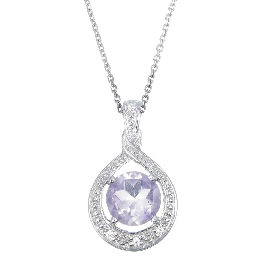 商品Vir Jewels|1.25 cttw Purple Amethyst Pendant Necklace .925 Sterling Silver 7 MM Round,价格¥402,第3张图片详细描述