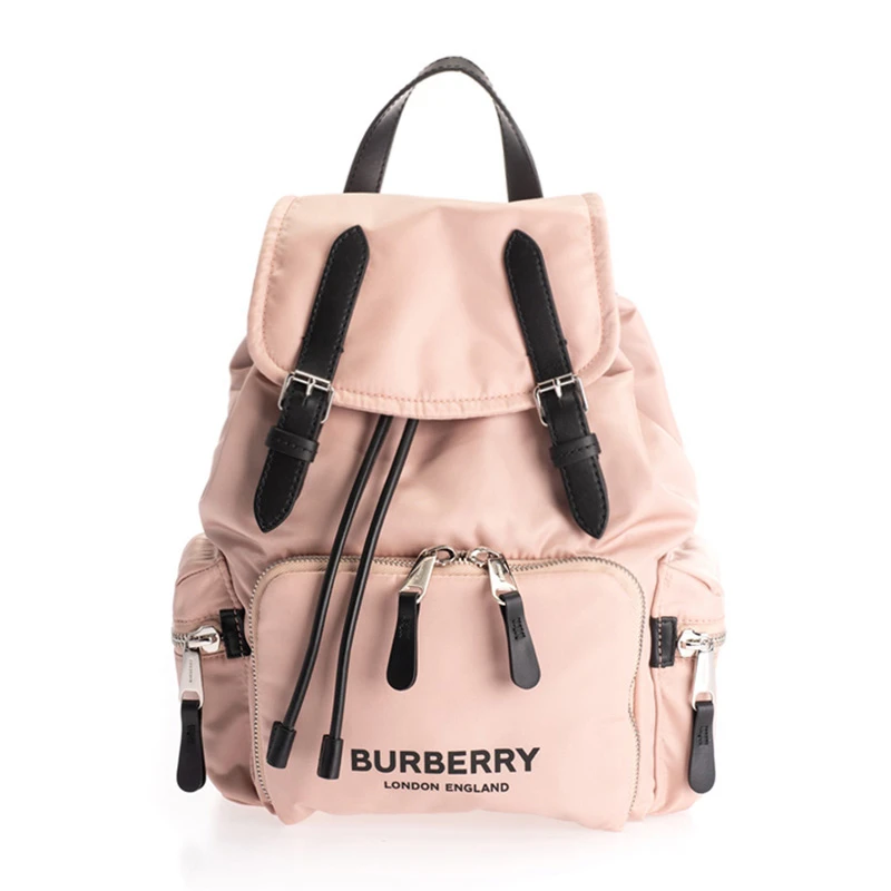 商品[国内直发] Burberry|Burberry 博柏利 女士裸粉色ECONYL®印花背包 8021264,价格¥7365,第1张图片