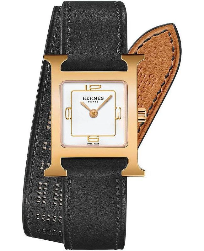 商品Hermes|Hermes H Hour Quartz 21mm Gold Plated Case Women's Watch 049199WW00,价格¥22723,第1张图片