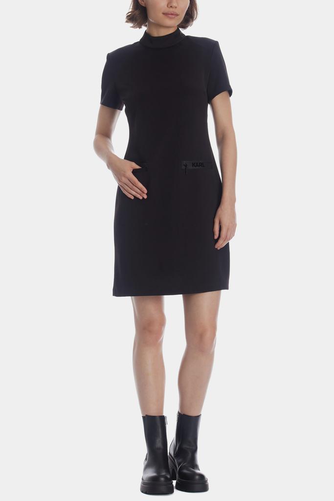 Short Sleeve Mock Neck Dress商品第4张图片规格展示