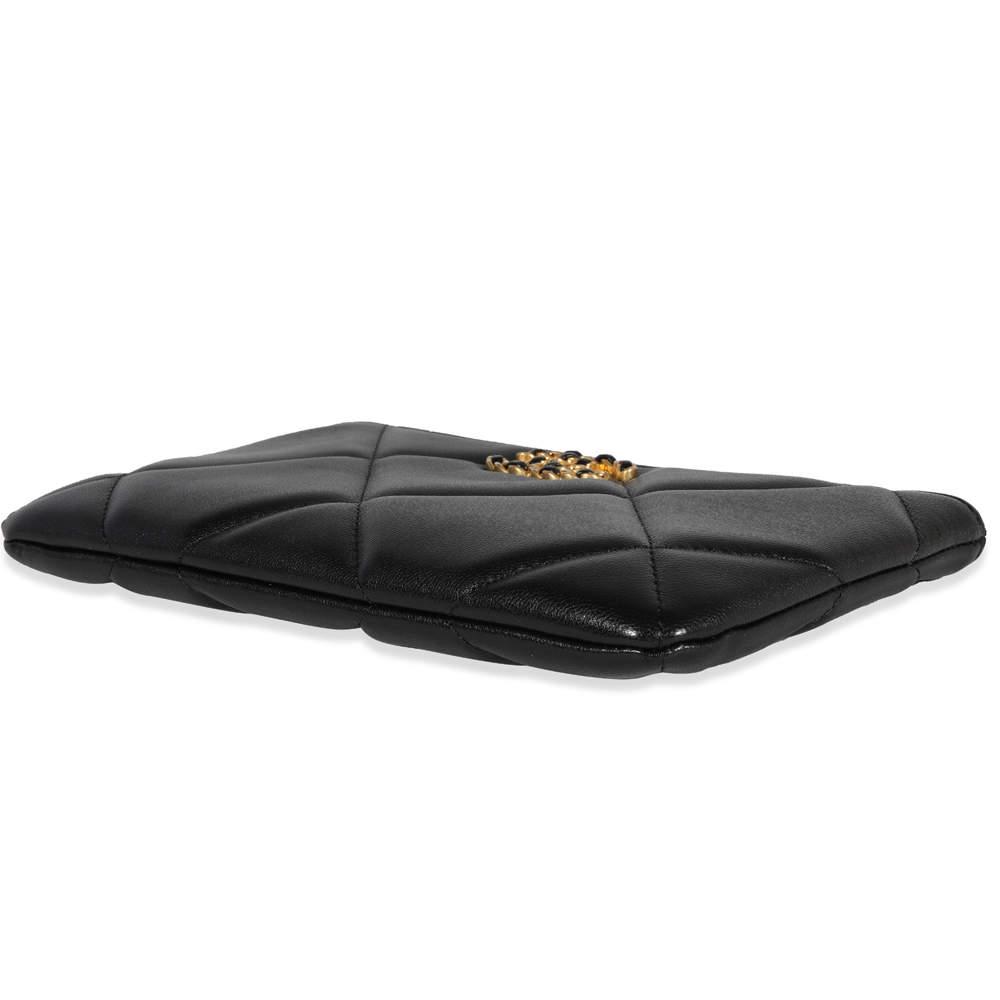 Chanel Black Lambskin Quilted Leather Chanel 19 O Case Clutch Bag商品第6张图片规格展示