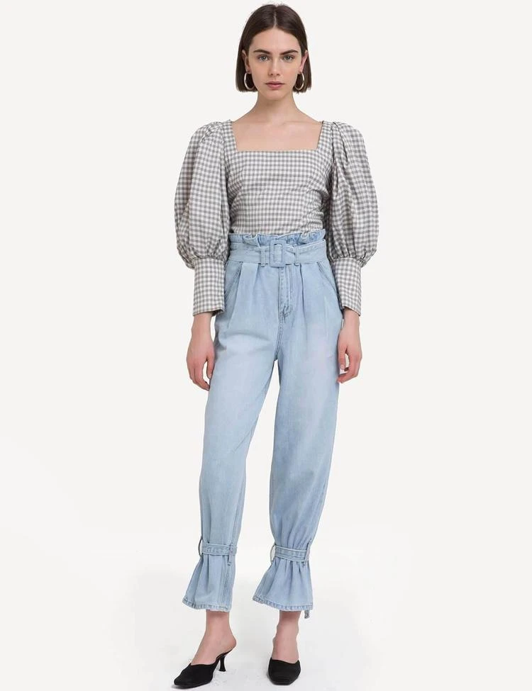Eli Plaid Puffy Sleeve Button Shirt 商品