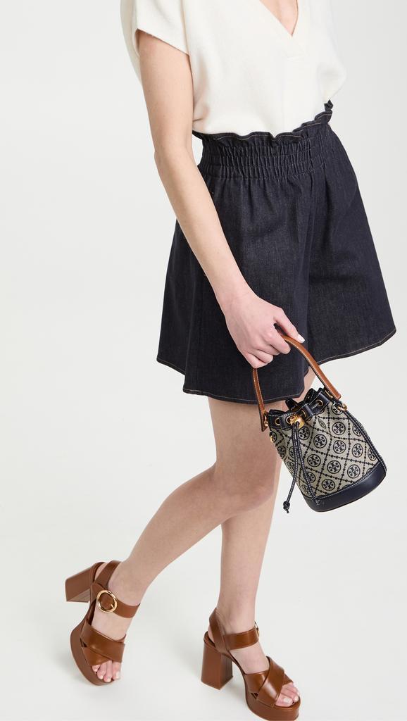 商品Tory Burch|Tory Burch T Monogram 提花迷你水桶包,价格¥2637,第5张图片详细描述