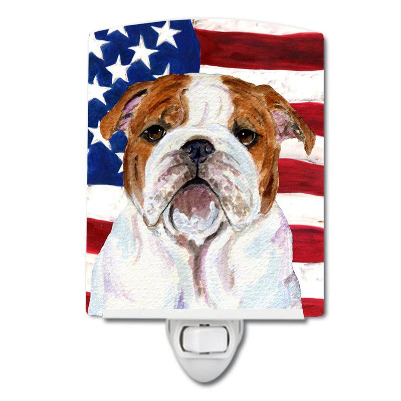 商品Caroline's Treasures|USA American Flag with Bulldog English Ceramic Night Light,价格¥204,第1张图片