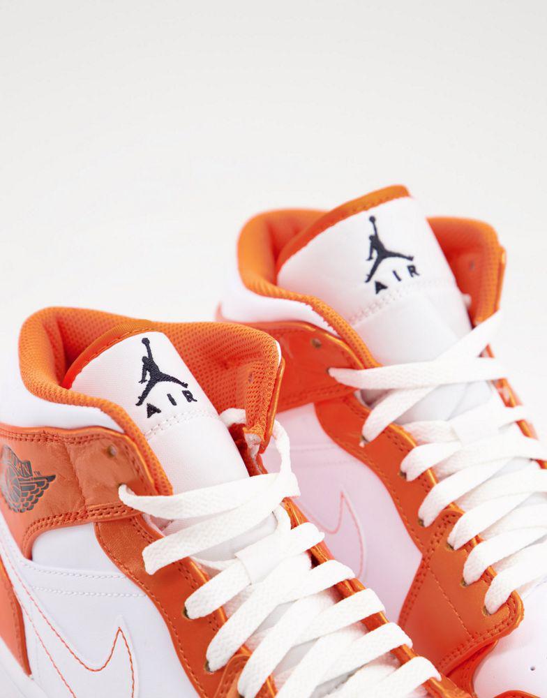 商品Jordan|Air Jordan 1 Mid SE trainers in copper and white,价格¥985,第4张图片详细描述
