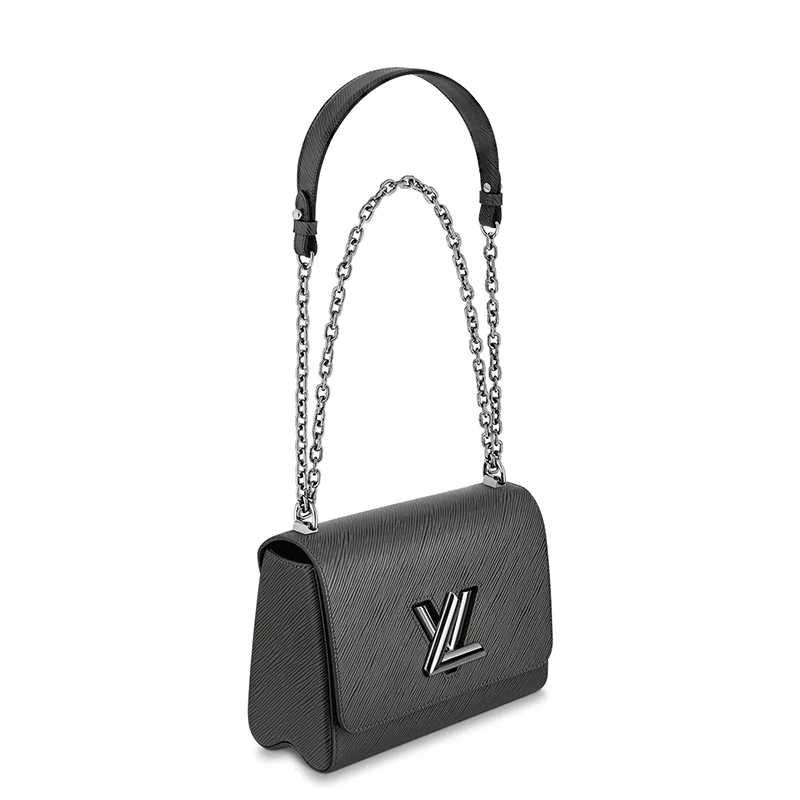 预售十天 Louis Vuitton/路易威登 TWIST系列 女士中号金属锡灰色粒纹Epi皮革银色饰面链条单肩斜挎包M56530 商品