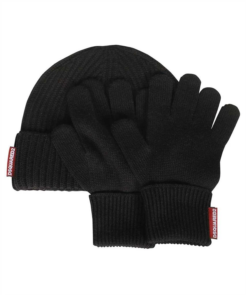 商品DSQUARED2|Knitted Hat And Gloves Set,价格¥1371,第2张图片详细描述