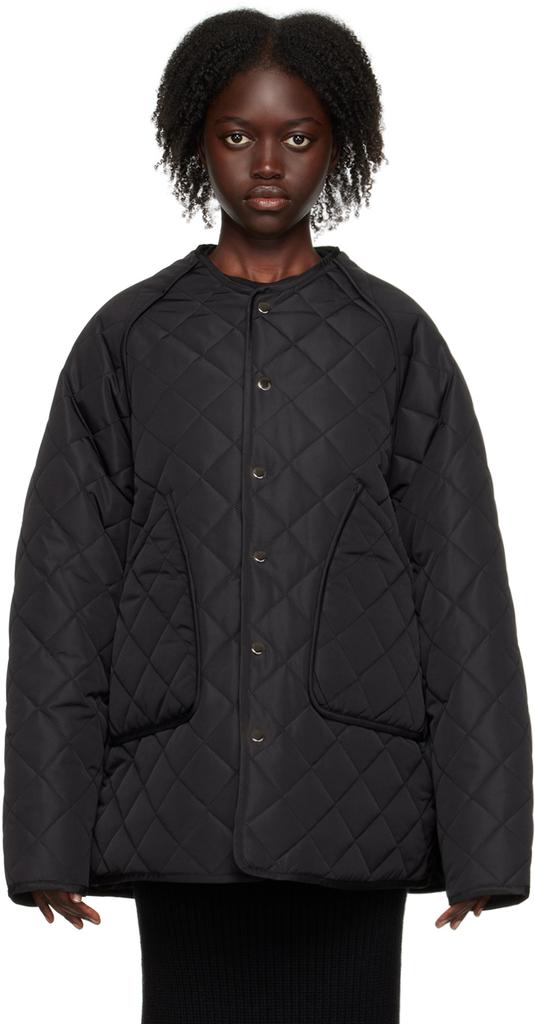 Black Quilted Jacket商品第1张图片规格展示