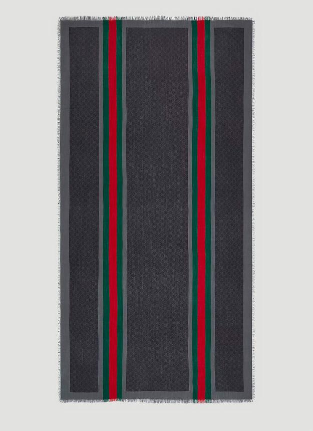 GG Web Stripe Scarf in Black商品第2张图片规格展示