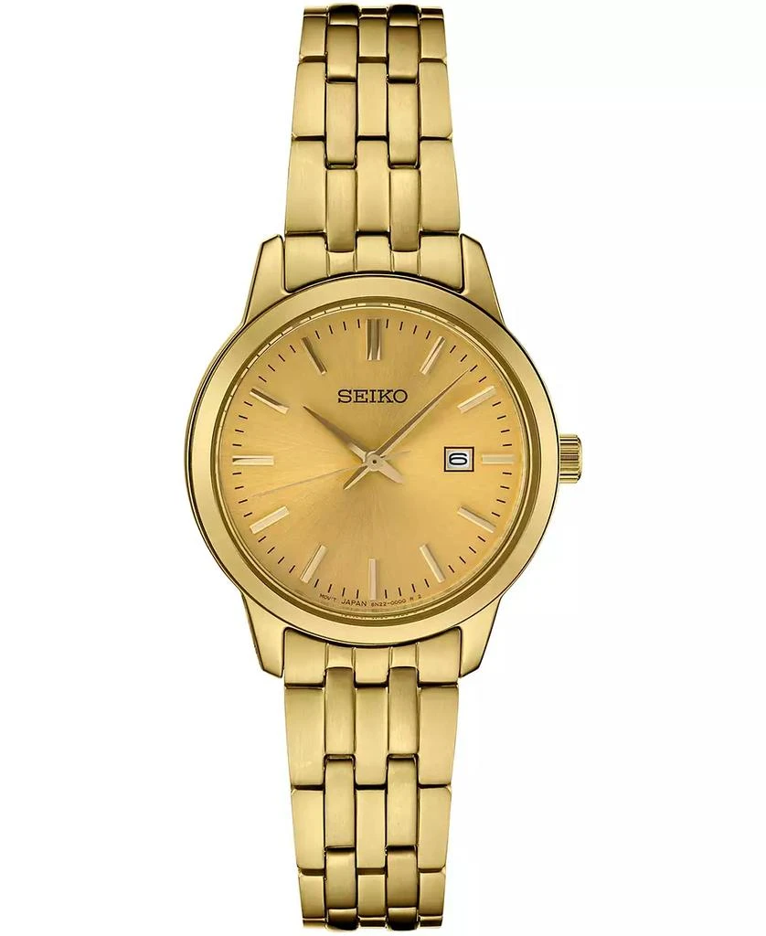 商品Seiko|Women's Essential Gold-Tone Stainless Steel Bracelet Watch 30mm,价格¥1422,第1张图片