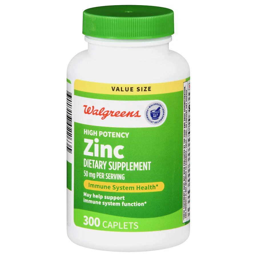 商品Walgreens|High Potency Zinc 50 mg Caplets (300 days),价格¥125,第1张图片