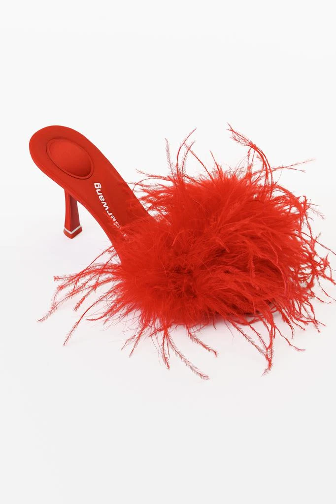 商品Alexander Wang|LULU 85 FEATHER SLIDE SANDAL IN SATIN,价格¥2635,第2张图片详细描述