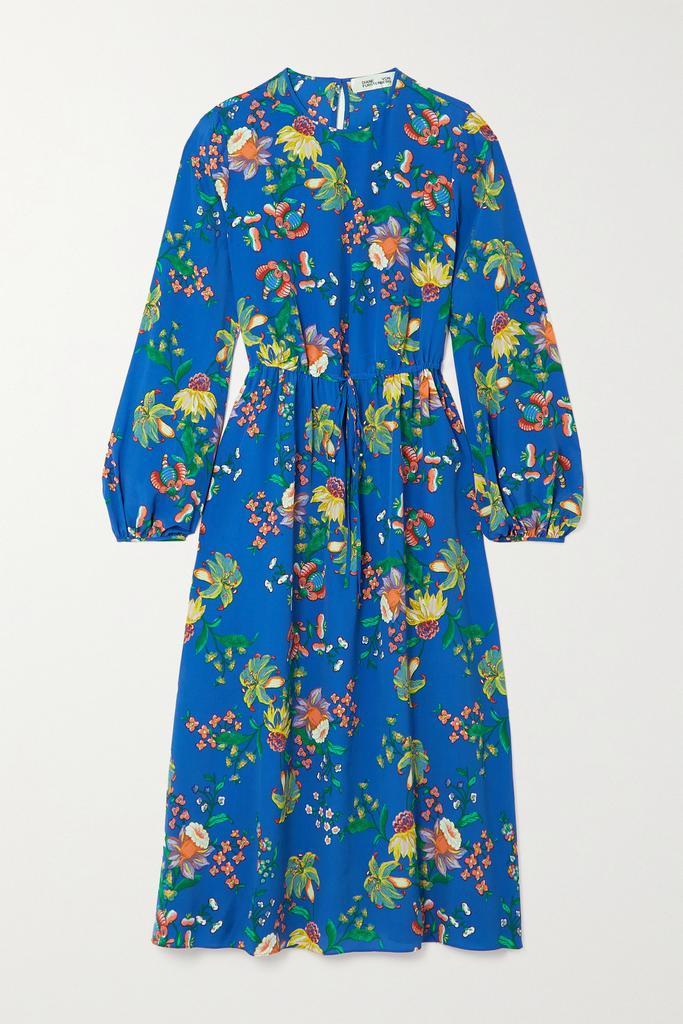 商品Diane von Furstenberg|Sydney 花卉印花双绉中长连衣裙  - US0,价格¥2912,第1张图片