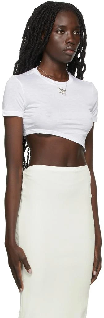 商品J6|White Asymmetric Crop Curve T-Shirt,价格¥585,第2张图片详细描述