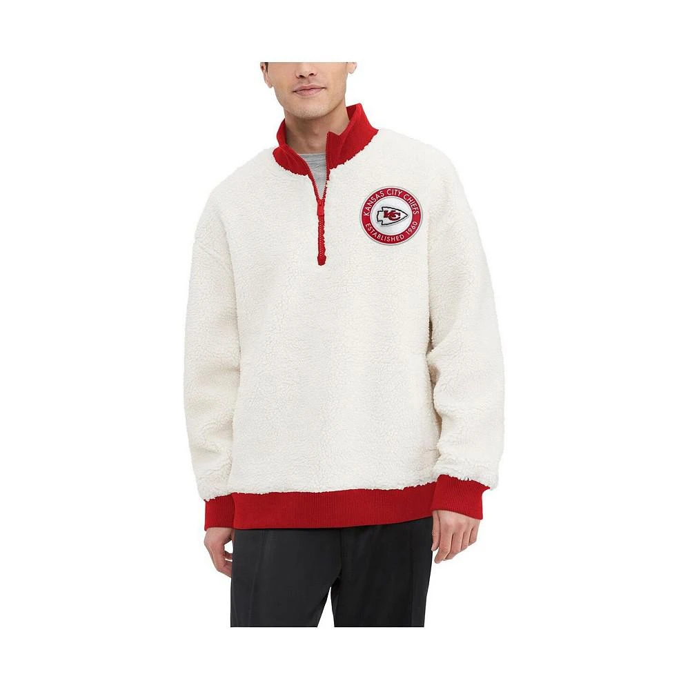 商品Tommy Hilfiger|Men's Cream Kansas City Chiefs Jordan Sherpa Quarter-Zip Sweatshirt,价格¥706,第1张图片