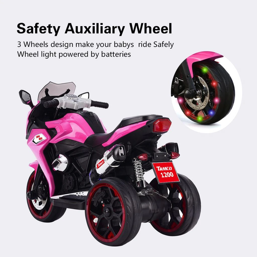 Streamdale 12V Kids Electric Motorcycle with Three Lighting Wheels 商品