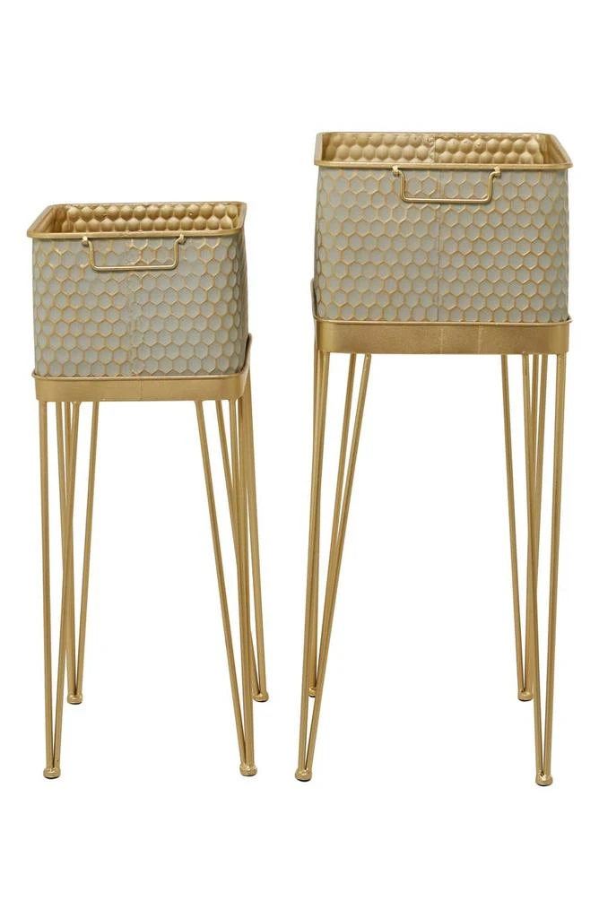 商品VIVIAN LUNE HOME|Gold Metal Modern Planter with Removable Stand - Set of 2,价格¥1635,第1张图片