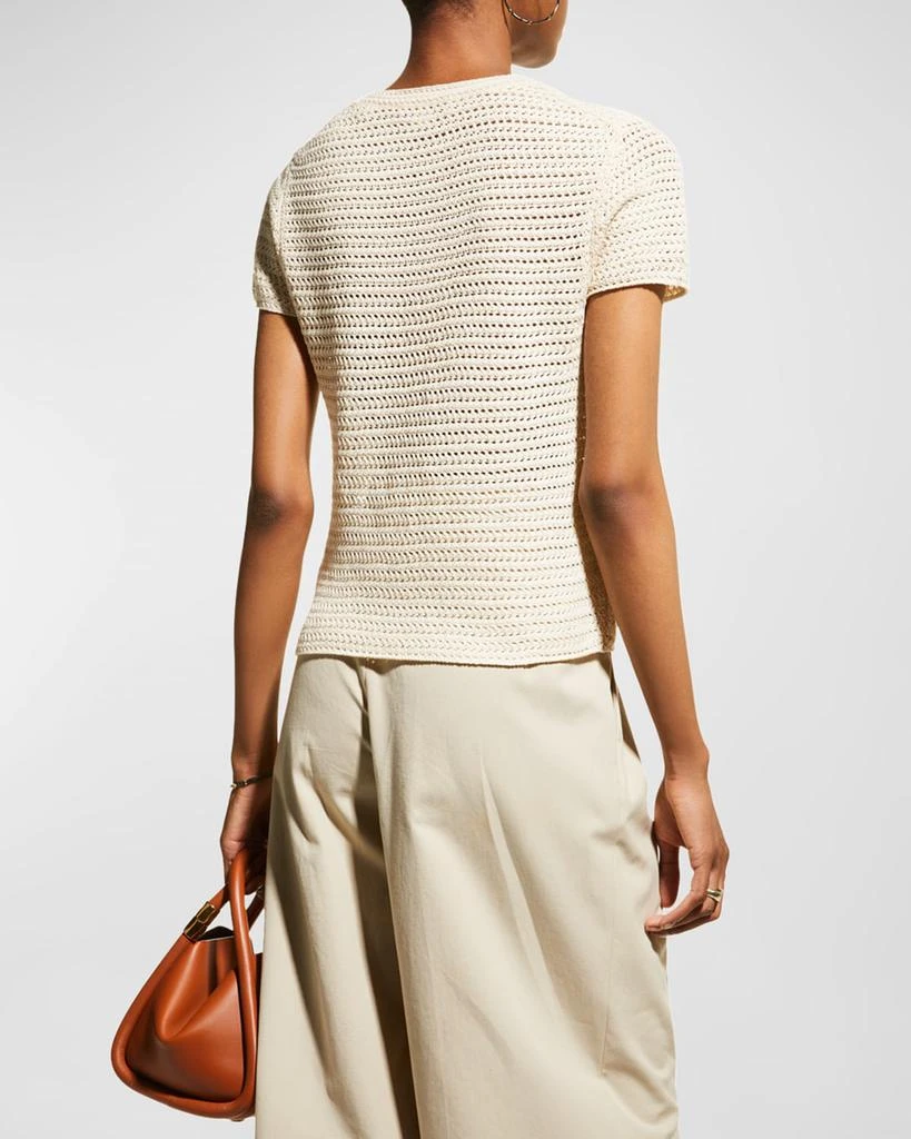Short-Sleeve Cotton Crochet Top 商品