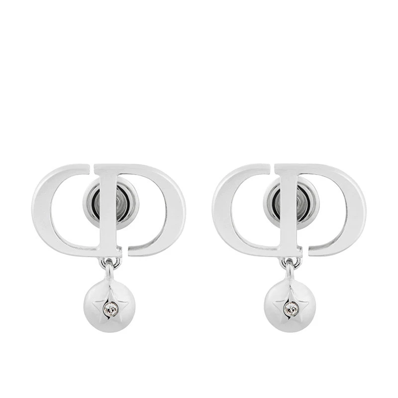 商品Dior|【预售3-7天】DIOR/迪奥 22新款PETIT CD系列 女士银色金属CD徽标字母饰圆珠星星吊饰耳环耳坠E2040WOMCY_D009,价格¥2849,第1张图片