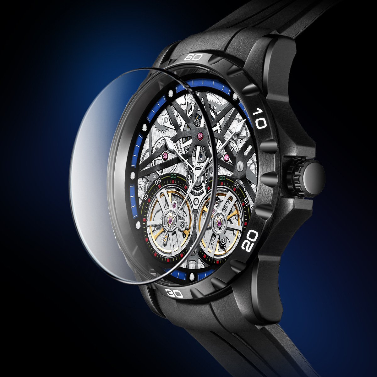 马克华菲品牌新款防水潮流手表创意圆形休闲手表男机械表商品第3张图片规格展示