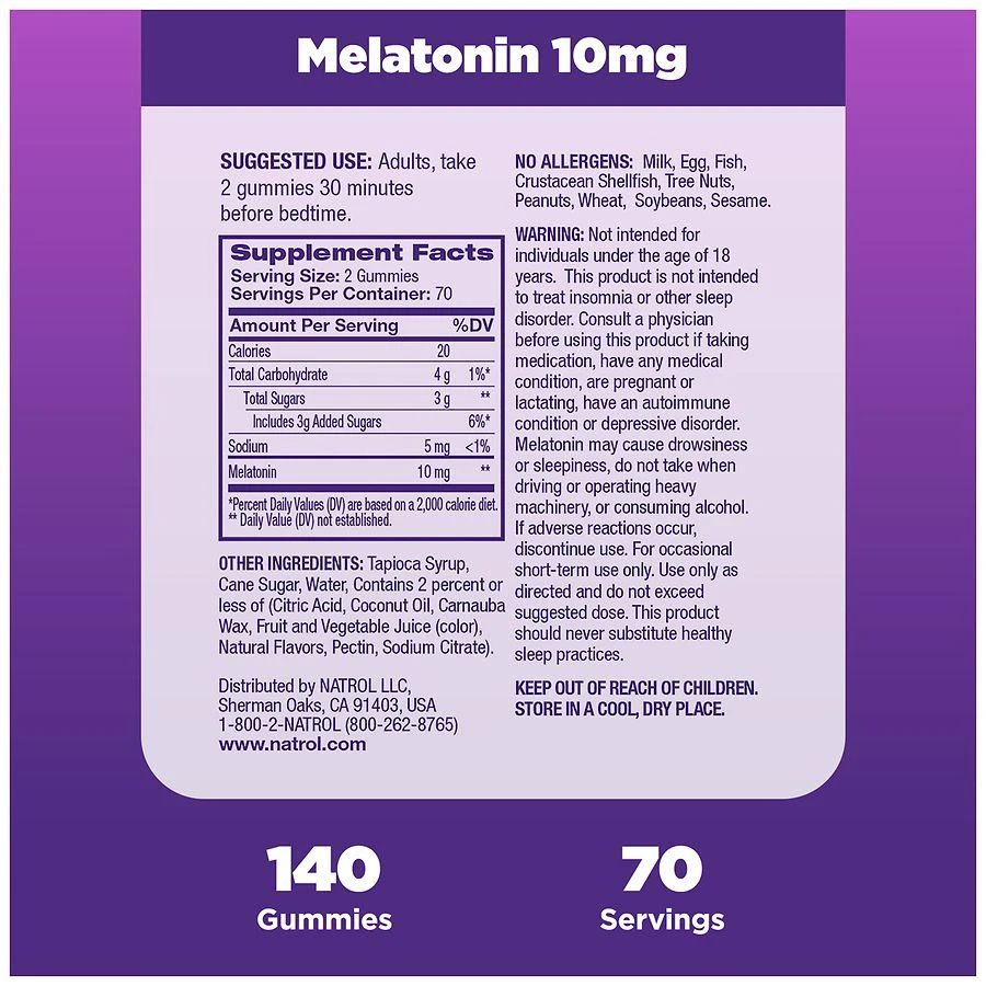 商品Natrol|Melatonin 10 mg, Sleep Support, Gummies Strawberry,价格¥140,第5张图片详细描述