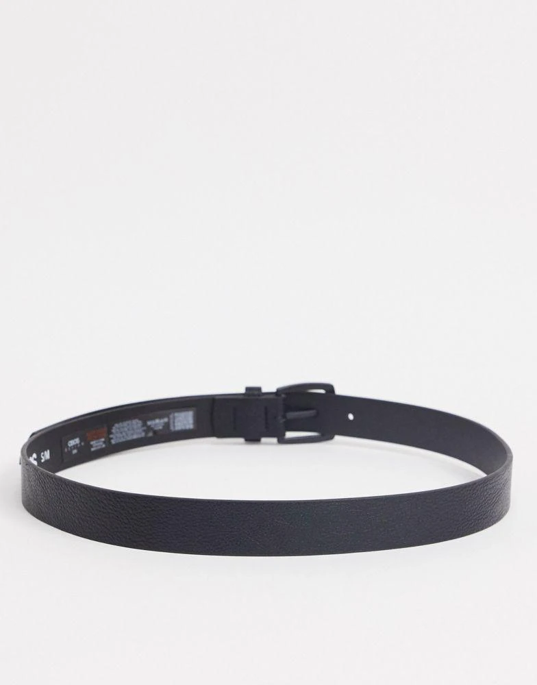 商品ASOS|ASOS DESIGN wide belt in black faux leather with matte black buckle detail,价格¥65,第2张图片详细描述