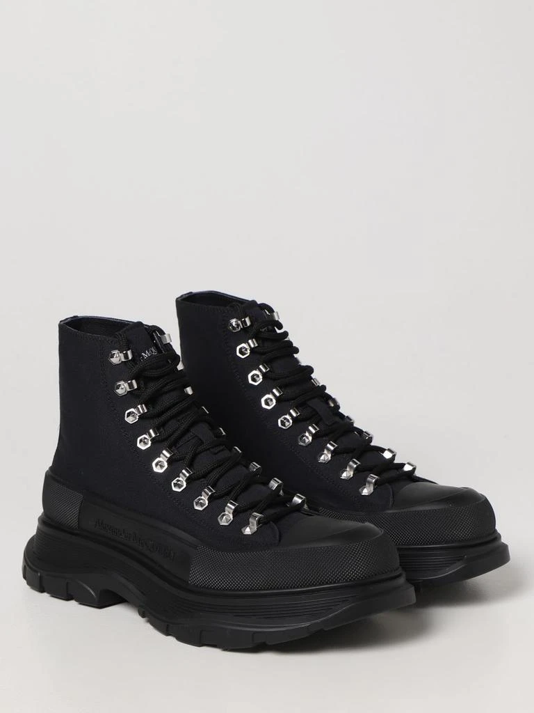 商品Alexander McQueen|Alexander Mcqueen ankle boot in canvas and leather,价格¥4859,第2张图片详细描述