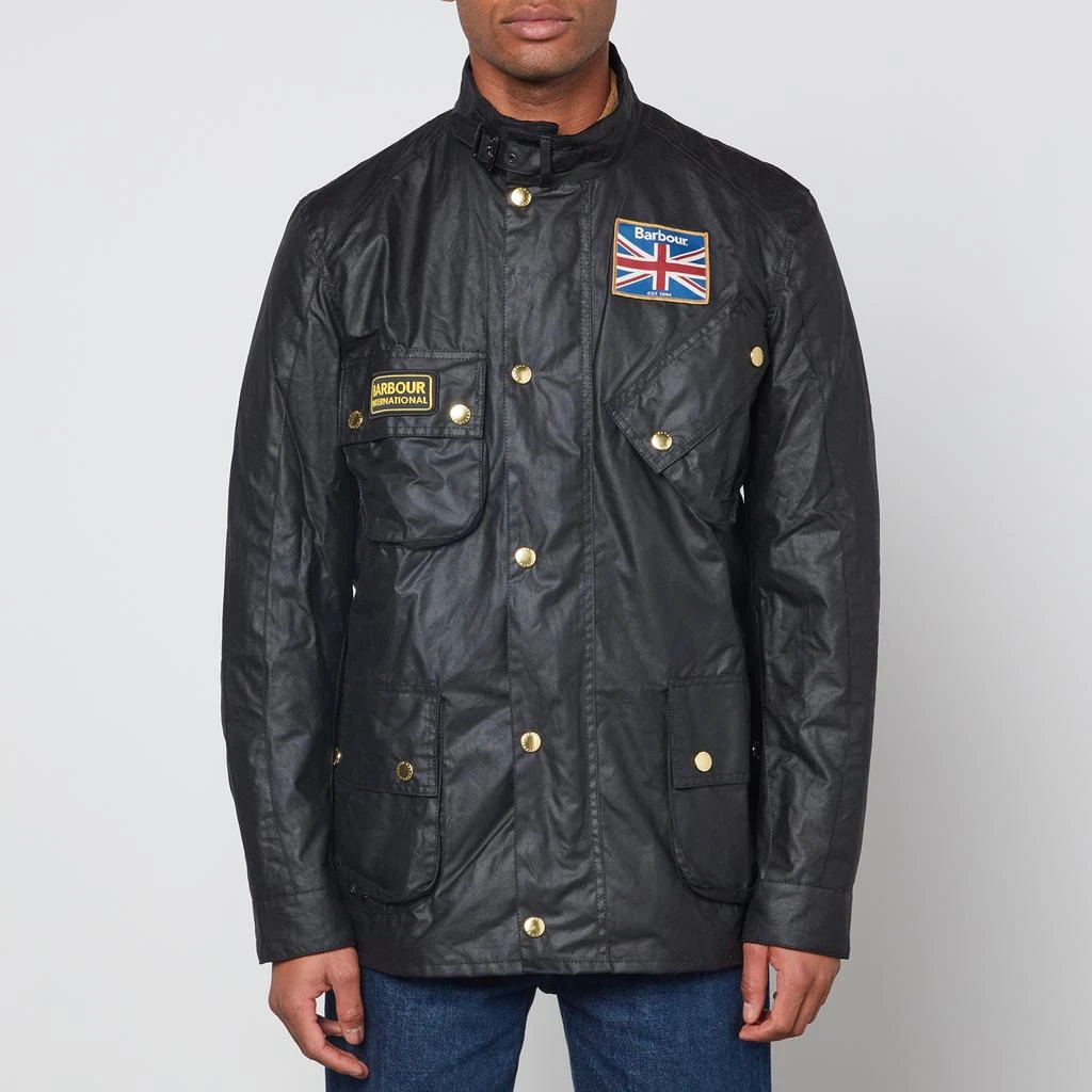 商品Barbour|Barbour International Union Jack Waxed Cotton Jacket,价格¥2845,第1张图片